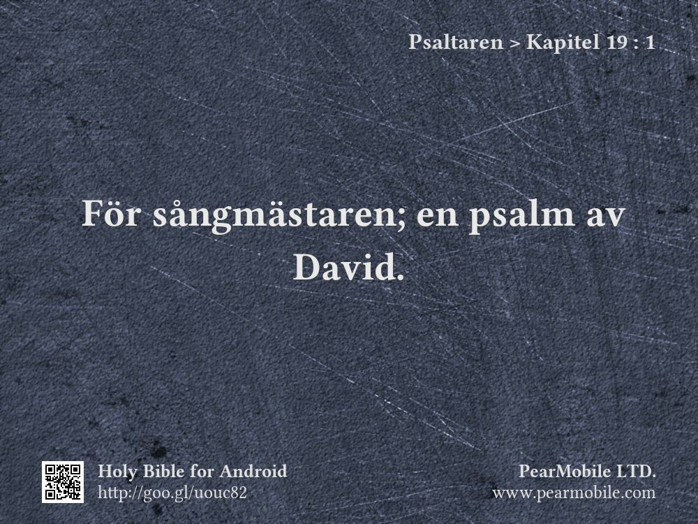 Psaltaren, Kapitel 19:1